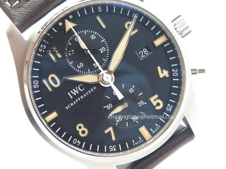 MIROTIME 0320 Pilot Chrono SS IW387808 CF3 ZF 1:1 Best Edition On Brown Leather Strap A Soft 7328